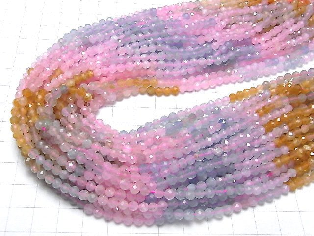 Hochwertig! Berylmix AA++ Facettierte Rund 4mm 1Strang Perlen (ca. 15 Zoll / 37 cm)