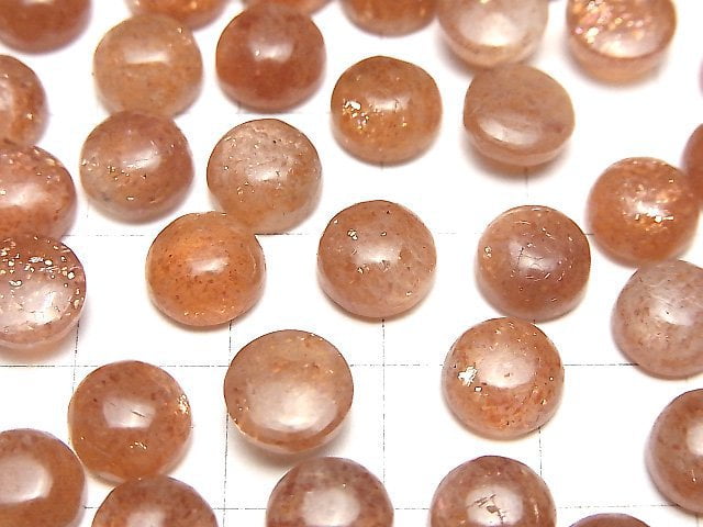 Hochwertiger Sonnenstein AA++ Runde Cabochon 8x8mm 3Stück
