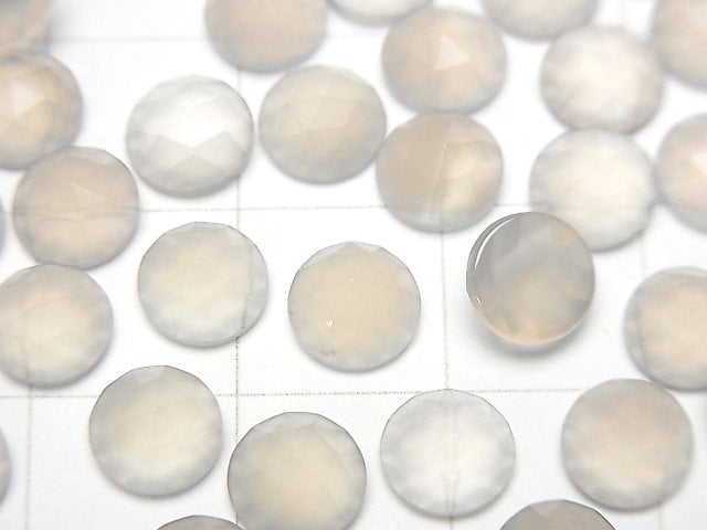 灰色縞瑪瑙圓形玫瑰切工 6x6mm 5顆
