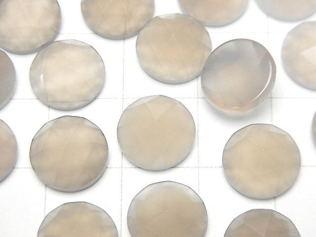 灰色縞瑪瑙圓形玫瑰切工 10x10公釐 5顆