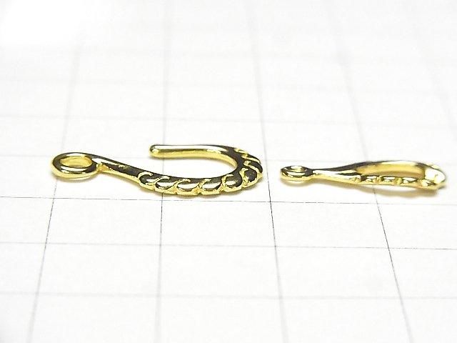 Crochet et connecteur en argent 925 plaqué or 18 carats 1 paire