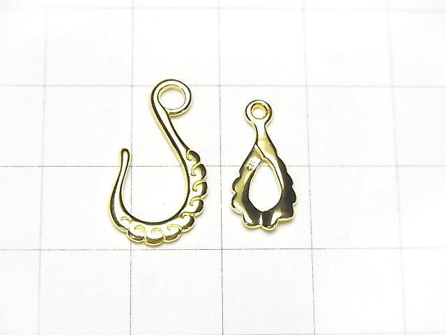 Crochet et connecteur en argent 925 plaqué or 18 carats 1 paire