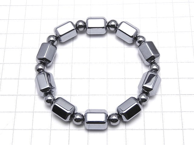 Terahertz 6Facettierter Tube 13x10mm & Rund 6.5mm Armband