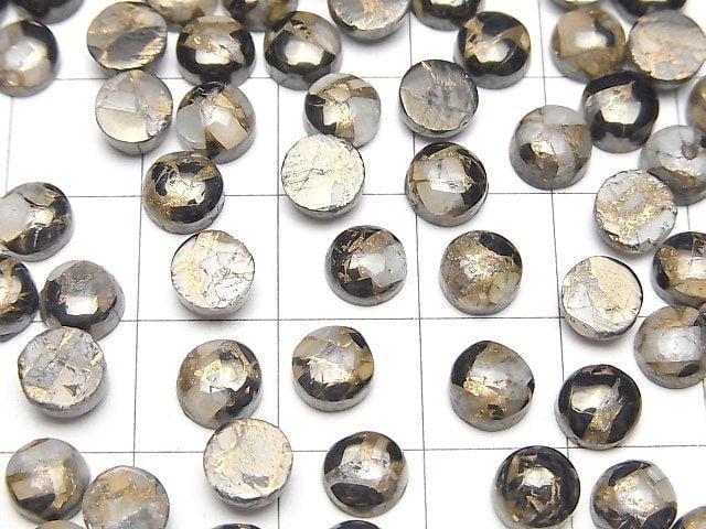 Kupferkalzit Obsidian AAA Runde Cabochon 6x6mm 5 Stück