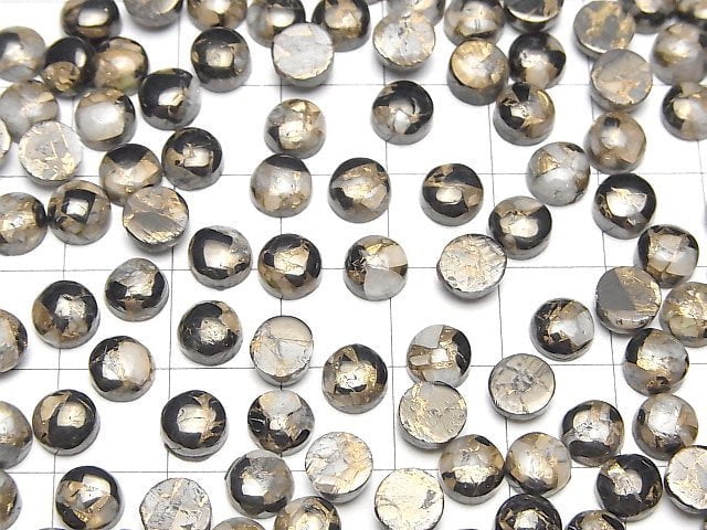 Kupferkalzit Obsidian AAA Runde Cabochon 6x6mm 5 Stück