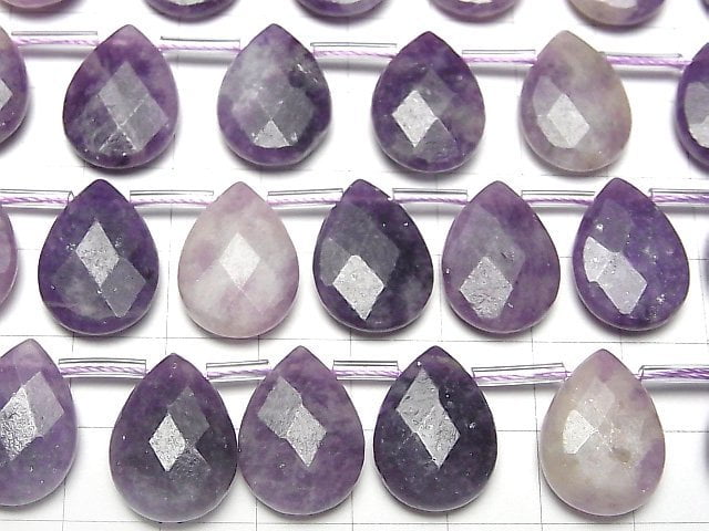 Lepidolith AA++ Facettierte Birnenform 18x13mm halbe oder 1strang Perlen (ca. 13 Zoll / 31 cm)