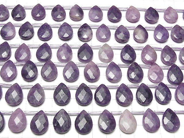 Lepidolith AA++ Facettierte Birnenform 18x13mm halbe oder 1strang Perlen (ca. 13 Zoll / 31 cm)