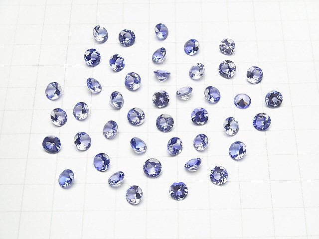 Hochwertiger Tansanit AAA Lose Stein Rund Facettiert 6x6mm 1 Stück