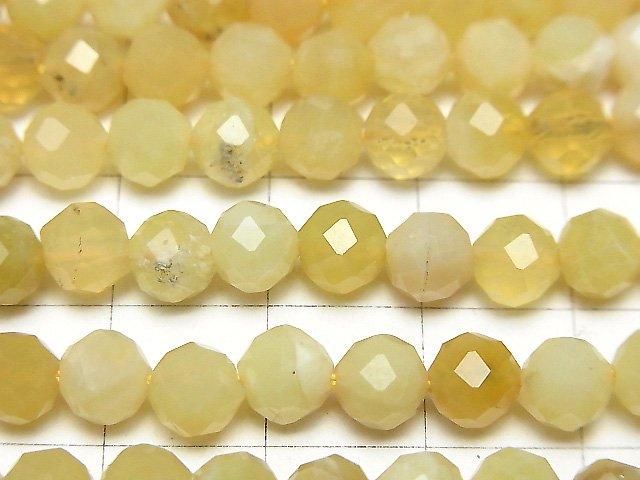 高品質!黃色蛋白石 AA+ 刻面圓珠 6毫米 1串(約15英吋/36公分)