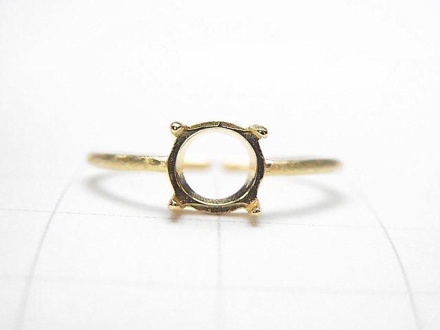 Silber925 Ringrahmen (Krappenfassung) Rund 6mm Haarlinie 18KGP Freie Größe 1Stück