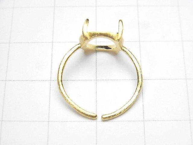 925 純銀戒指托(爪鑲)圓形 10mm 髮絲紋 18KGP 活圍 1入