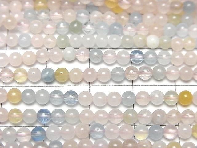 綠柱石混色(海藍寶石)AA++ 圓珠 3mm 1串珠子(約15英吋/37公分)