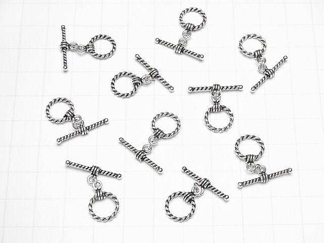 Silber 925 Toggle (gedrehtes Muster) 1Stk