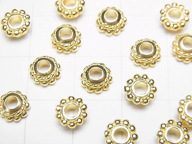 Silber 925 Rondelle 6,5x6,5x3mm 18KGP 2Stk