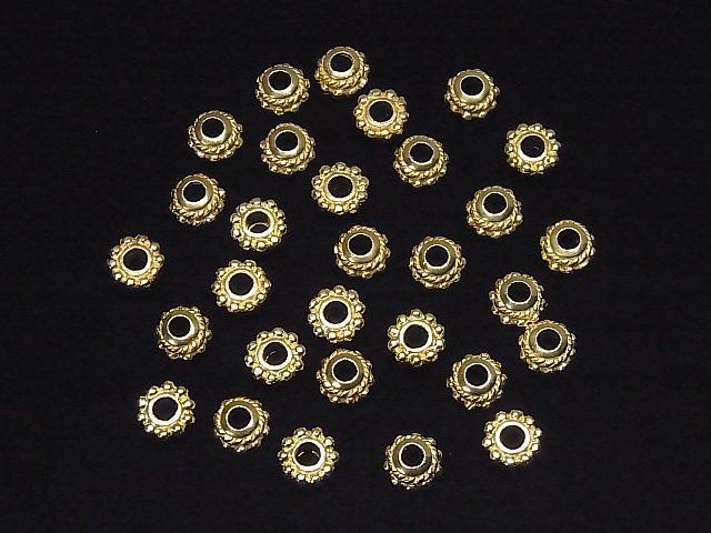 Silber 925 Rondelle 6,5x6,5x3mm 18KGP 2Stk