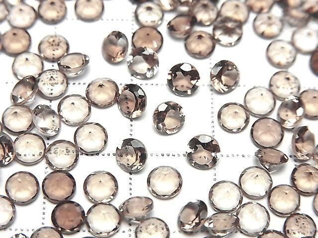 高品質煙水晶 AAA 裸石 圓刻面 4x4mm 10顆
