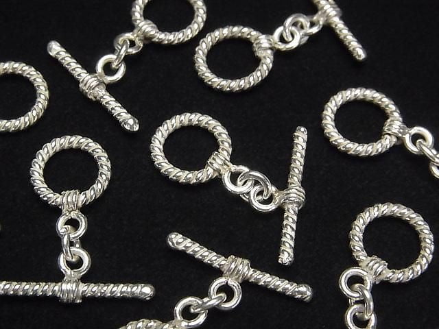 Karen Silver Twist Toggle 10mm Silver 1 pair