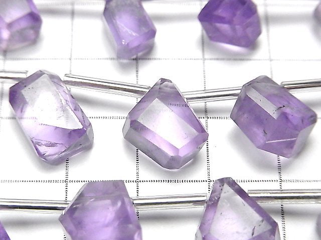 高品質紫水晶 AA++ 刻面奇特塊狀 1串珠子 (11顆)