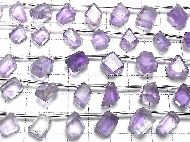 Hochwertiger Amethyst AA++ fancy facettierter Nugget 1 Strang Perlen (11 Stück)