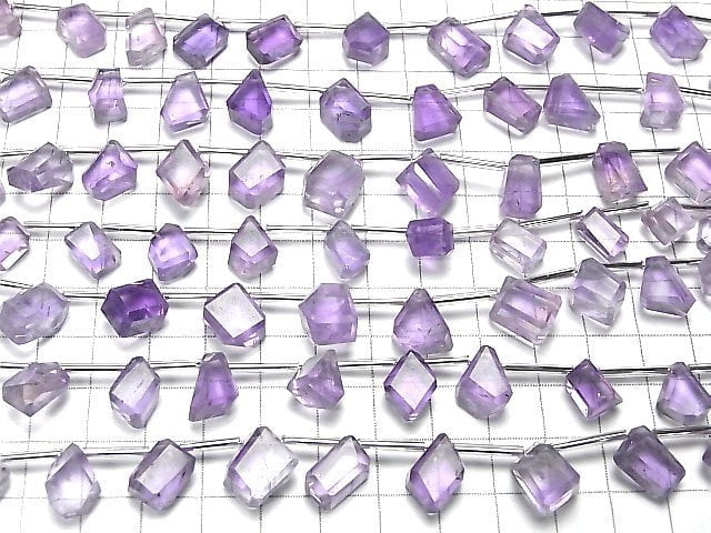 Hochwertiger Amethyst AA++ fancy facettierter Nugget 1 Strang Perlen (11 Stück)