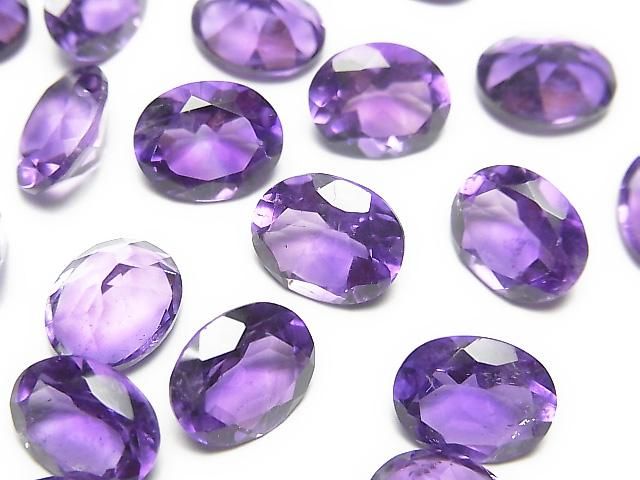 高品質紫水晶 AAA 級 - 裸石 橢圓刻面 10x8mm 2顆