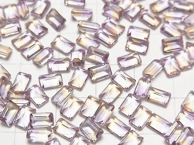 Hochwertiger Ametrin AAA lose Steine rechteckig facettiert 6x4mm 3 Stück