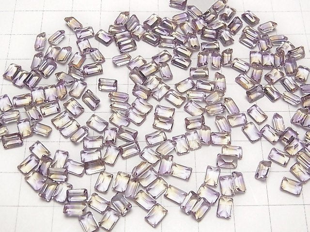 Hochwertiger Ametrin AAA lose Steine rechteckig facettiert 6x4mm 3 Stück