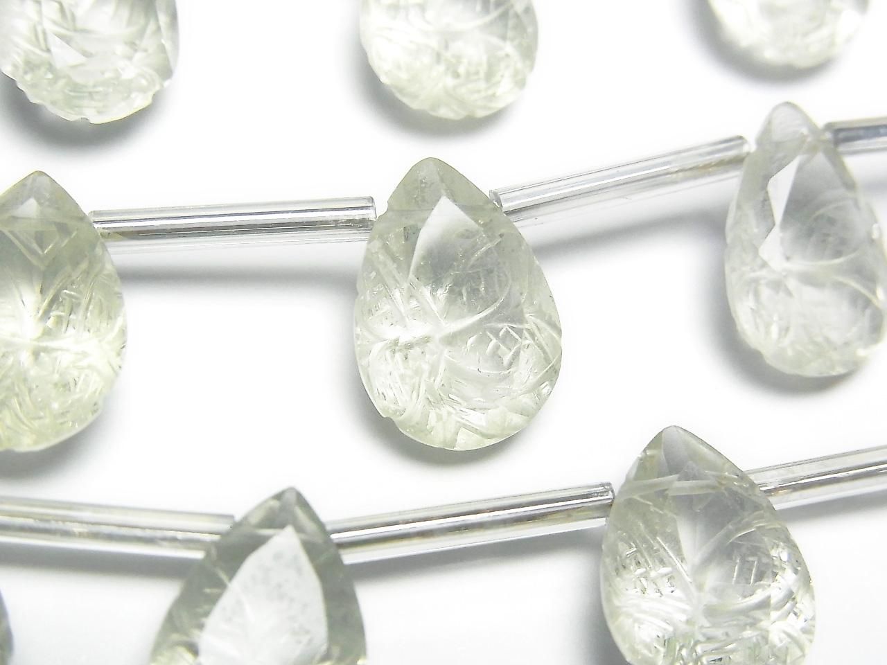 Améthyste verte de haute qualité, taille poire, facettée, 14x10mm, 1 fil (8 pièces)