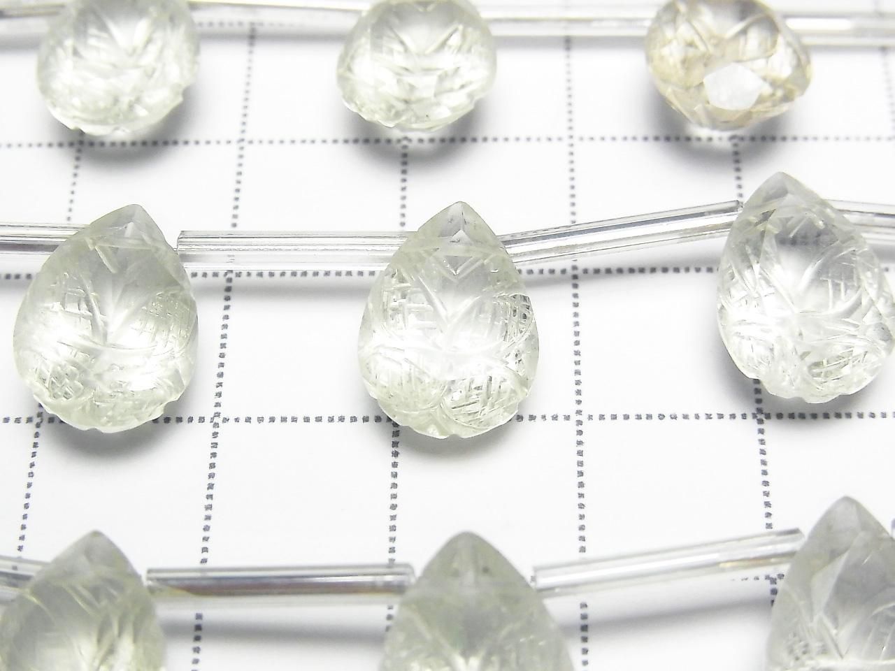 Améthyste verte de haute qualité, taille poire, facettée, 14x10mm, 1 fil (8 pièces)