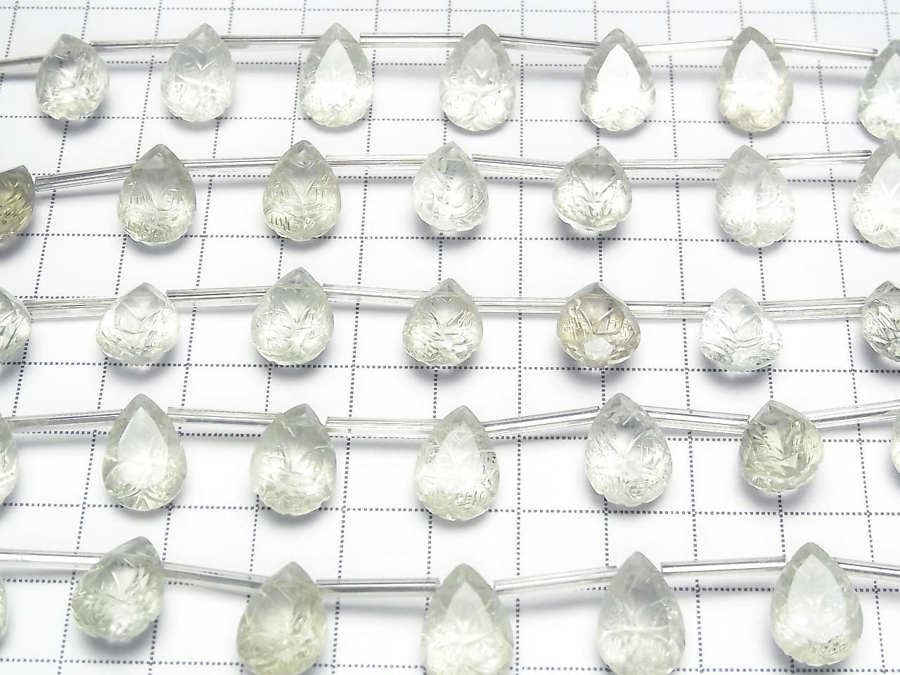 Améthyste verte de haute qualité, taille poire, facettée, 14x10mm, 1 fil (8 pièces)