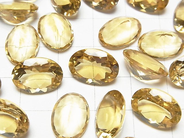高品質蜂蜜石英 AAA 裸石 橢圓刻面 14x10mm 3顆