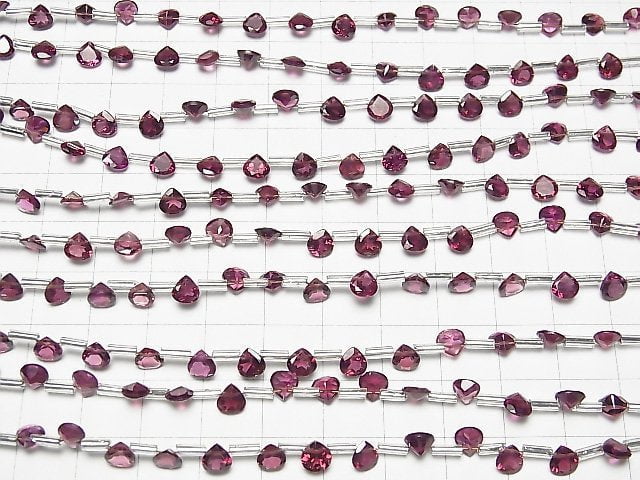 Hochwertiger Rhodolith Granat AAA Kastanienbraun facettiert 5x5mm halb oder 1Strang Perlen (18Stück)