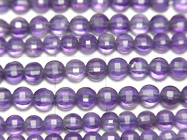 紫水晶 AA++ 刻面圓形 4x4x2.5mm 1 串珠 (約15英吋/36公分)高品質!