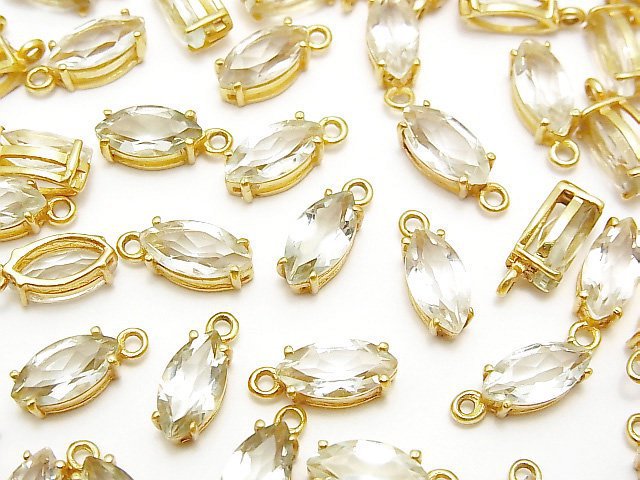 Bezel Setting, Green Amethyst, Marquise Gemstone Beads