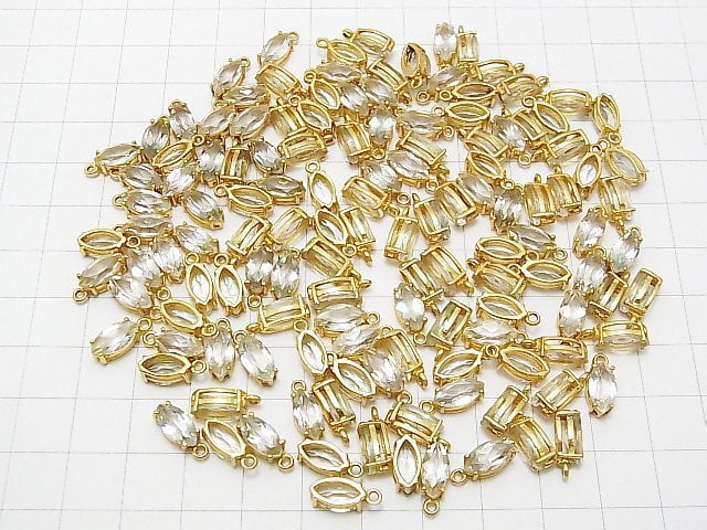 Hochwertiger grüner Amethyst AAA Zargenfassung Marquise Facettiert 10x5mm 18KGP 2 Stück
