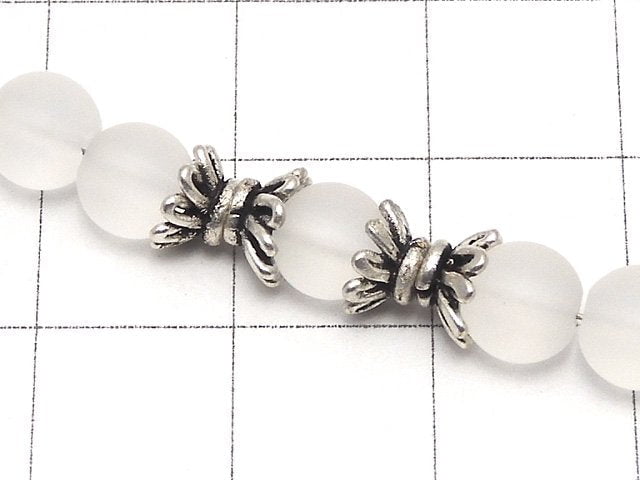 Copper Bead cap 6x6x3mm Silver Coating Oxidized Finish 1strand beads (aprx.7inch / 18cm)