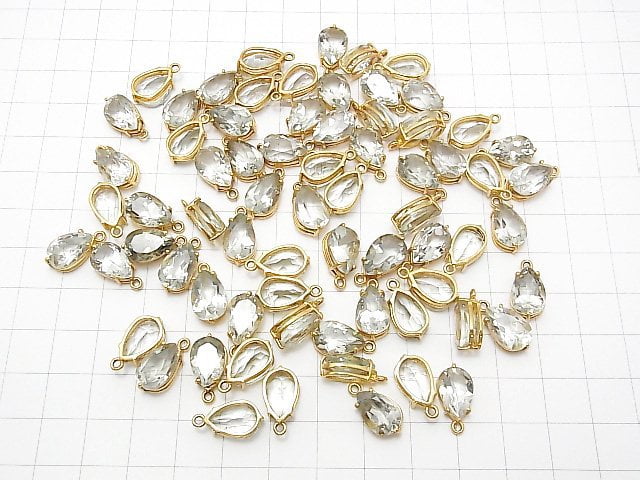 Hochwertiger grüner Amethyst AAA Zargenfassung Tropfenform Facettiert 12x8mm 18KGP 2 Stück