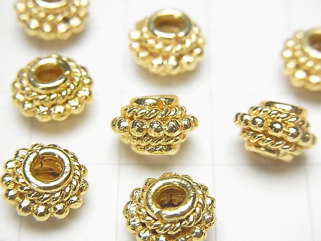 Copper Rondelle 9x9x5mm 18KGP half or 1strand beads (aprx.7inch/18cm)