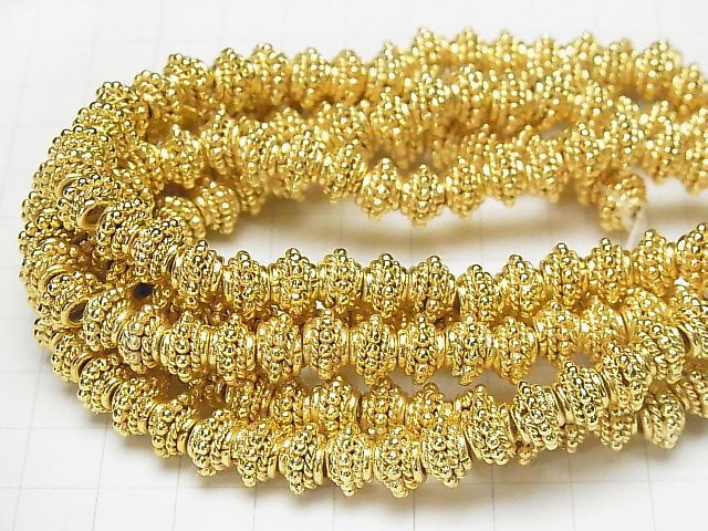 Copper Rondelle 9x9x5mm 18KGP half or 1strand beads (aprx.7inch/18cm)