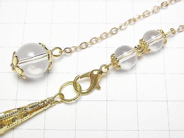 Pendule en cristal de quartz AA++ 70x16x16mm avec chaîne couleur or 1 pc