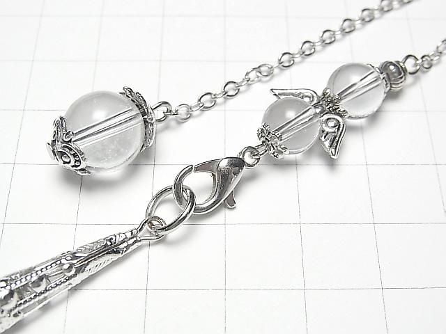 Pendentif en cristal de quartz AA++ 70x16x16mm avec chaîne couleur argent 1 pièce