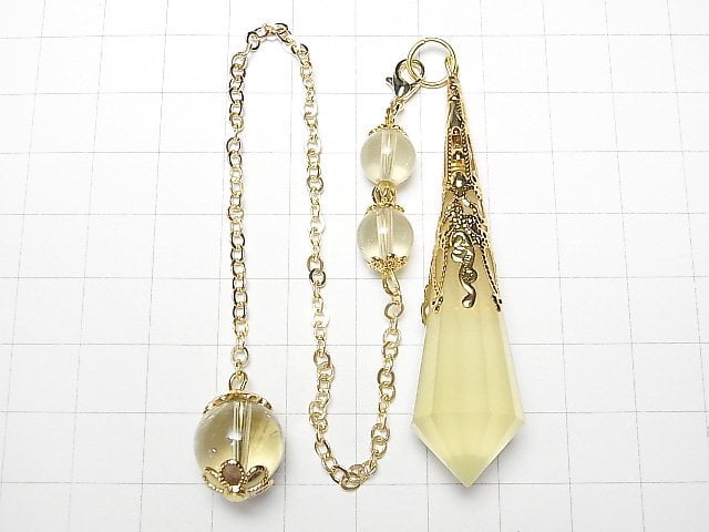 檸檬石英 AA++ 擺錘 70x16x16mm 附金鍊 1個