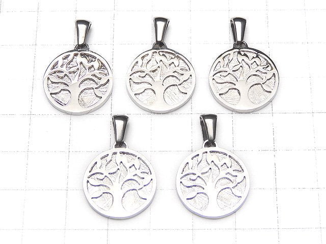 Meteoriten-Anhänger mit Baum-des-Lebens-Design 17mm Silber925