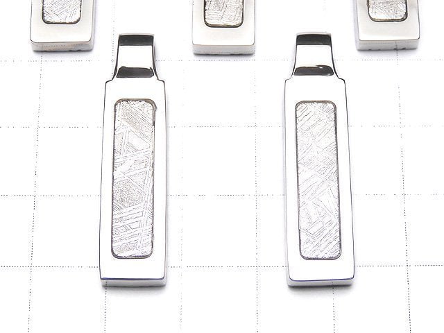 Meteoriten-Rechteck-Anhänger 34x8mm Silber925