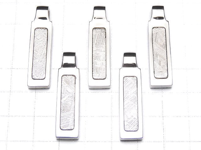 Meteoriten-Rechteck-Anhänger 34x8mm Silber925