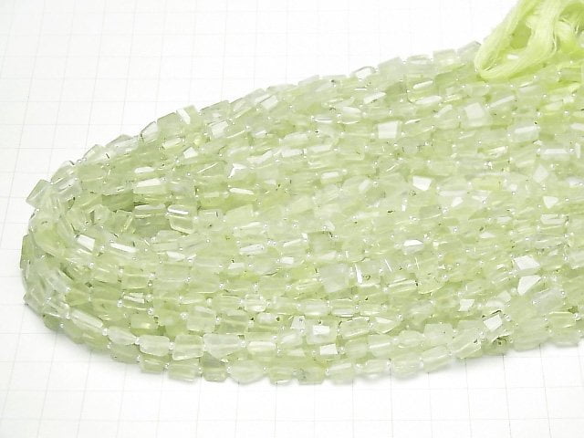 Prehnit AA++ facettierter Nugget 1 Strang Perlen (ca. 14 Zoll / 34 cm)