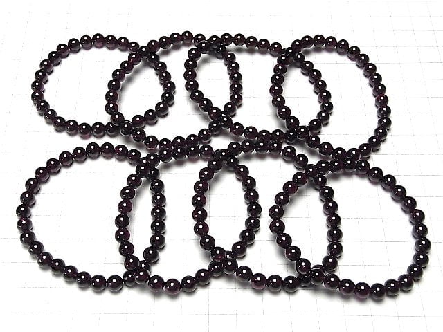 Rhodolitgranat AAA rund 6mm Armband