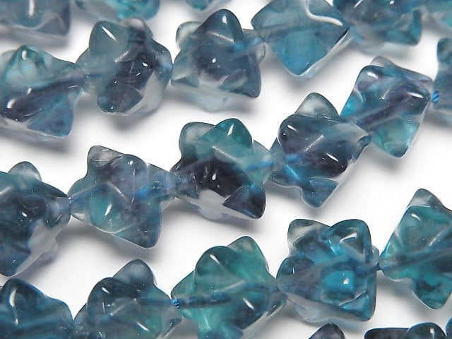 Blue Green Fluorite AAA Star Dice Shape 12x12mm half or 1strand beads (aprx.15inch/36cm)