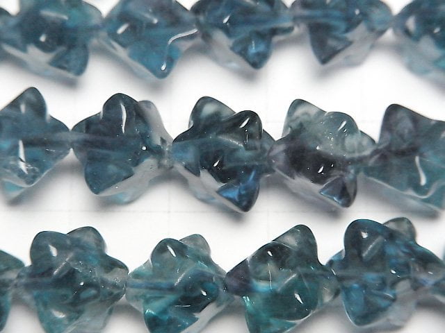 Blue Green Fluorite AAA Star Dice Shape 12x12mm half or 1strand beads (aprx.15inch/36cm)