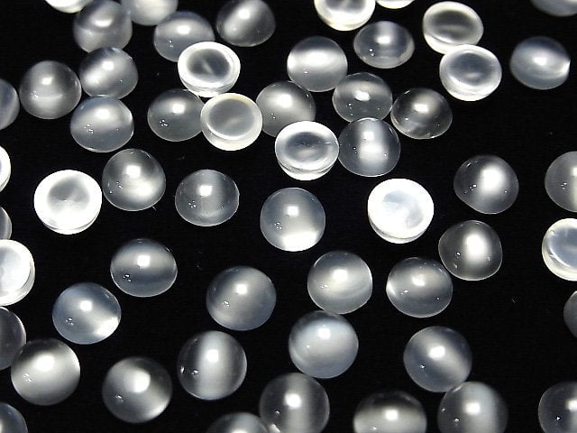 Hochwertiger weißer Mondstein AAA Rund Cabochon 6x6mm 5Stk